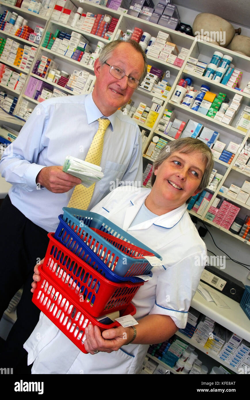 Pharmacy dispenser Chris Badham Stock Photo Alamy