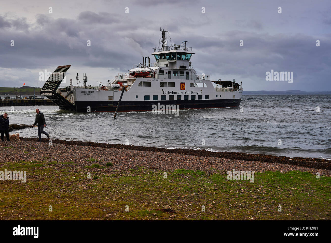 Caledonian MacBrayne ferry to Cumbrae from Largs on an autumnal day. Stock Photo