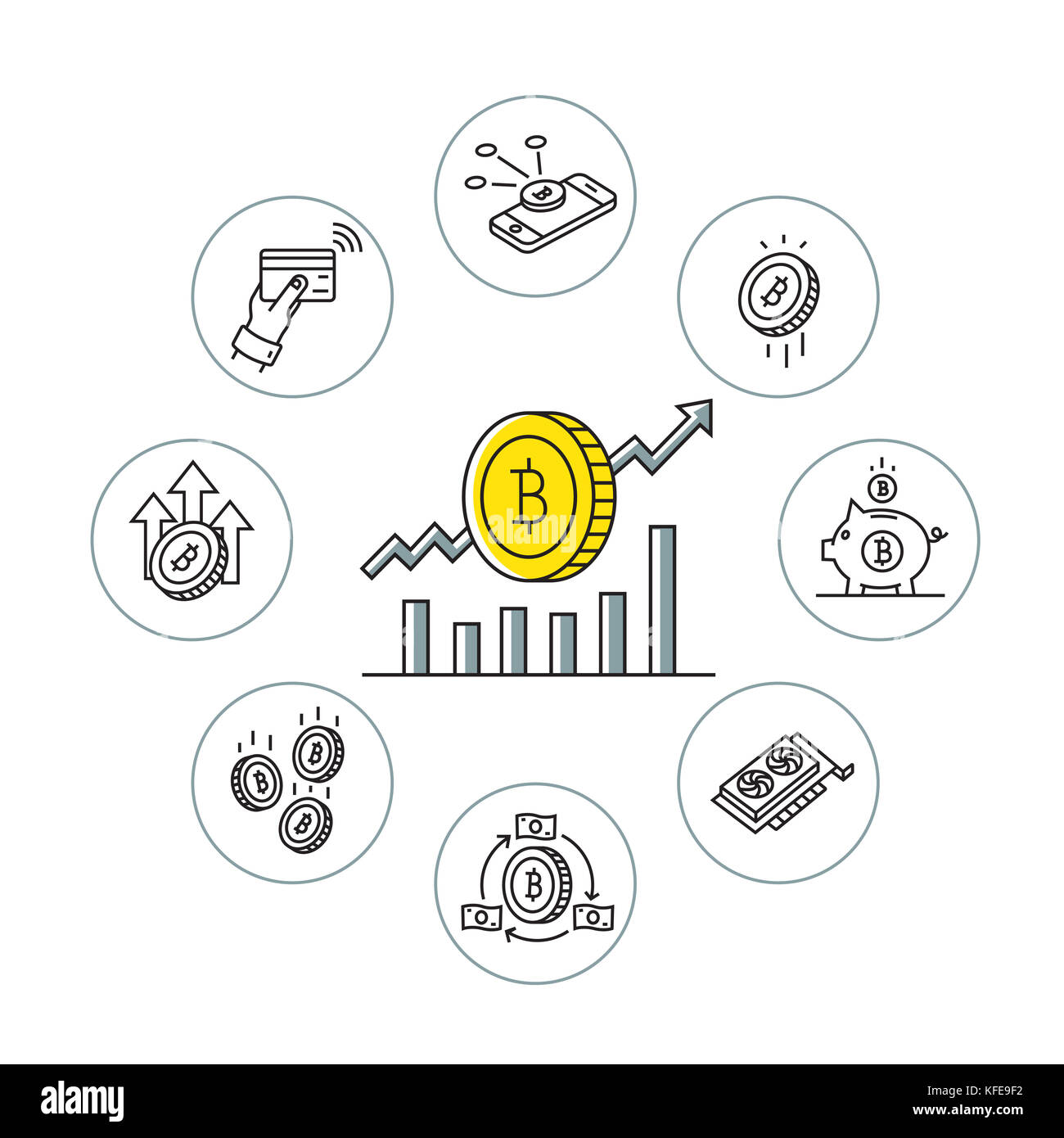 White blockchain technology bitcoin icon Cut Out Stock Images & Pictures -  Alamy
