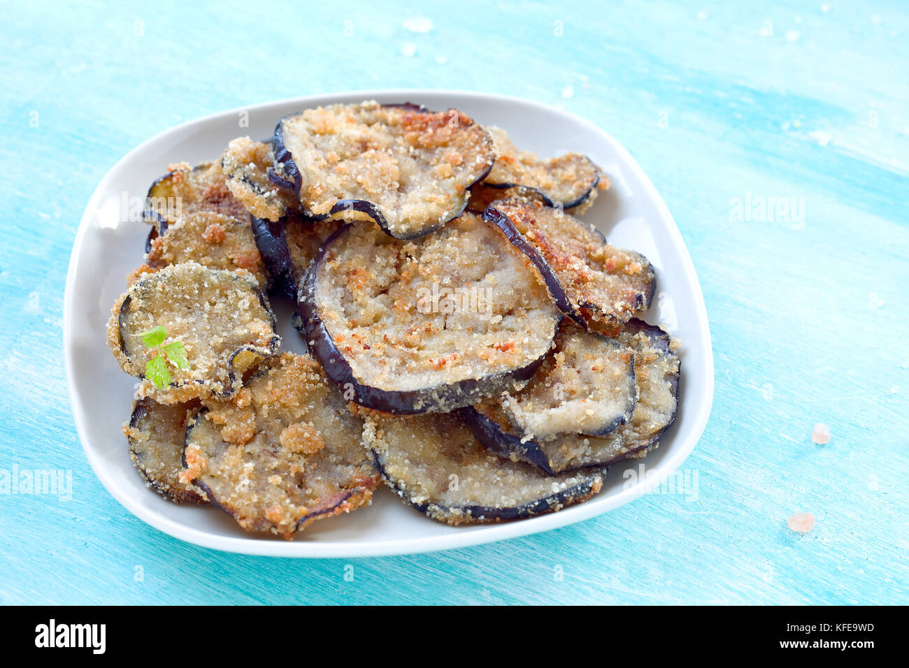 Fried eggplant chips Stock Photo Alamy