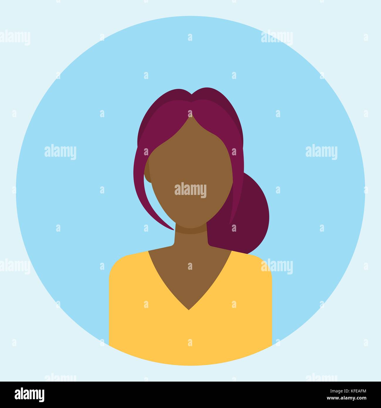 Female Avatar Profile Icon Round African American Woman Face Stock ...