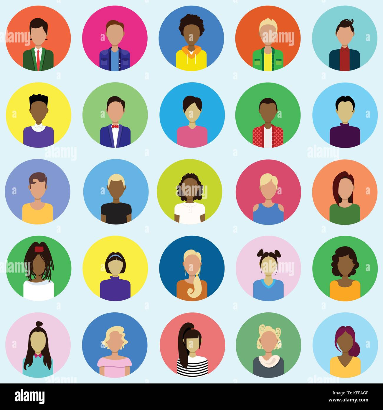 People Avatars Vector Free Icon Set 