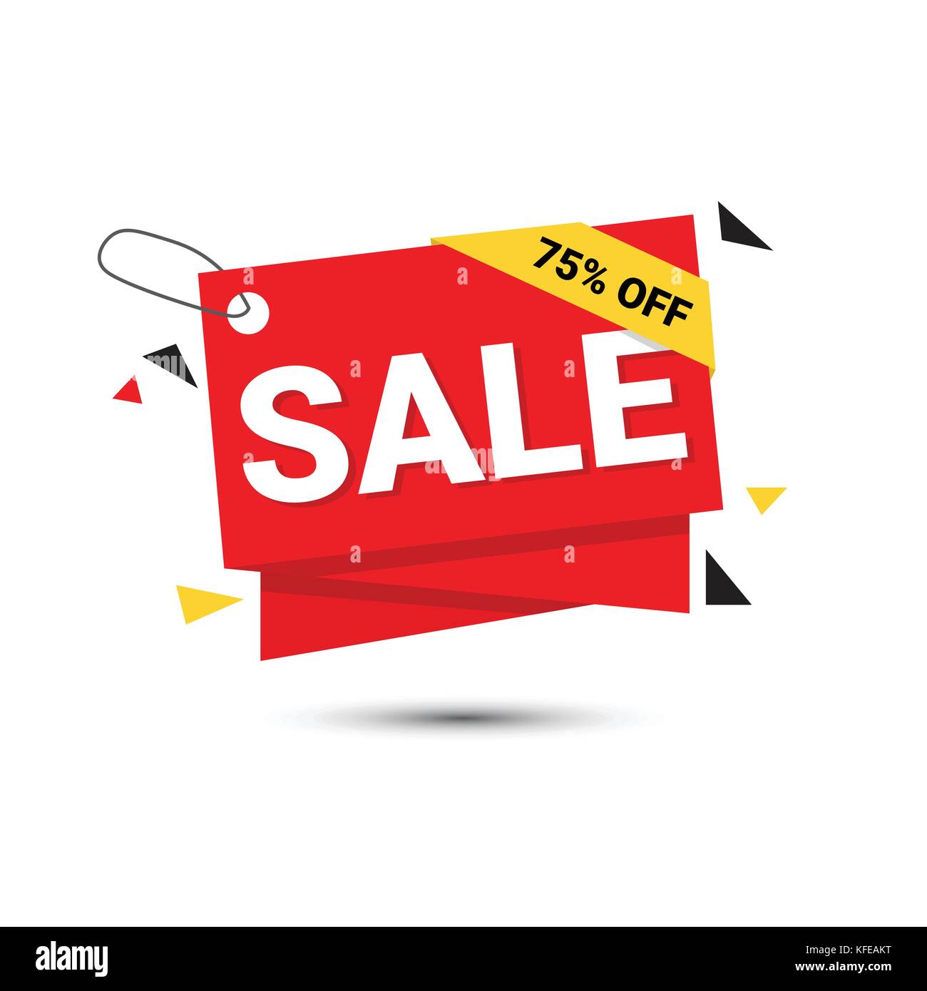 Sale Banner 75 Percent Off Template Tag Isolated On White Background ...