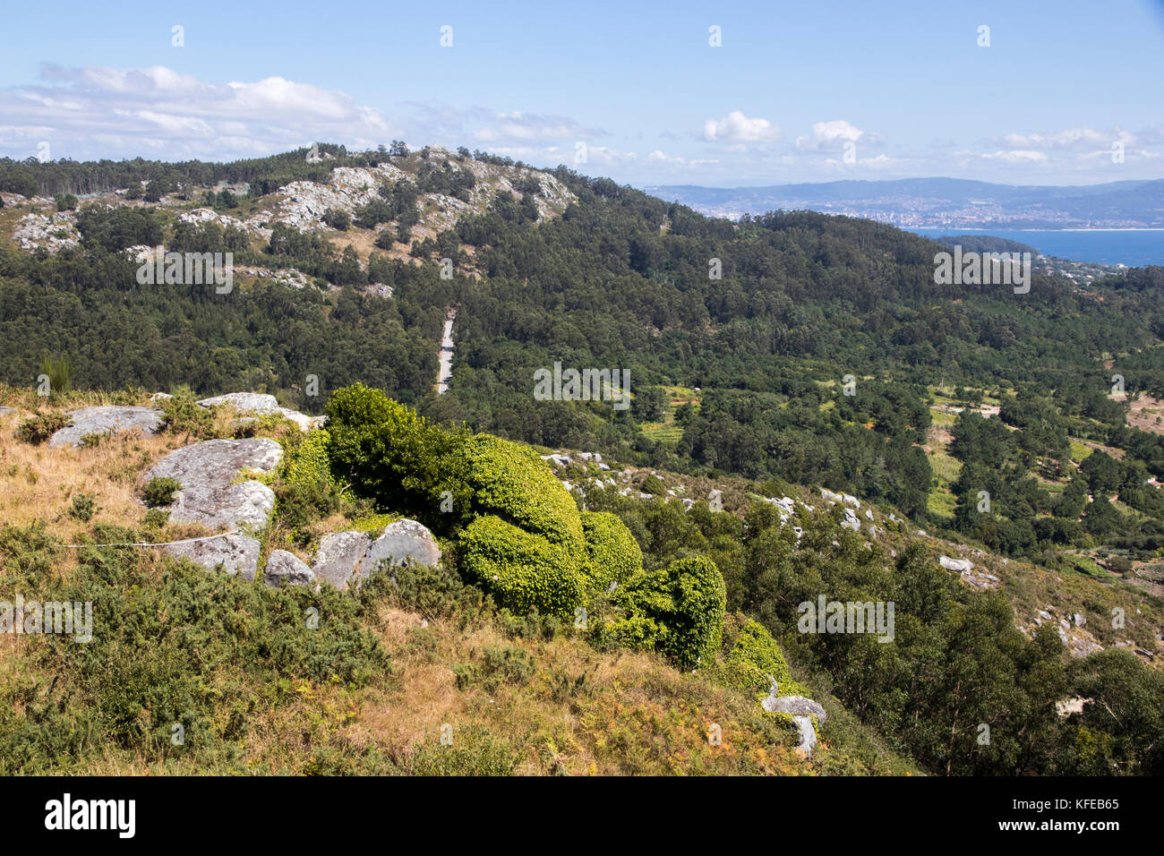 Views of the Donon hill from Monte do Facho in Cangas, Galicia, Spain Stock Photo
