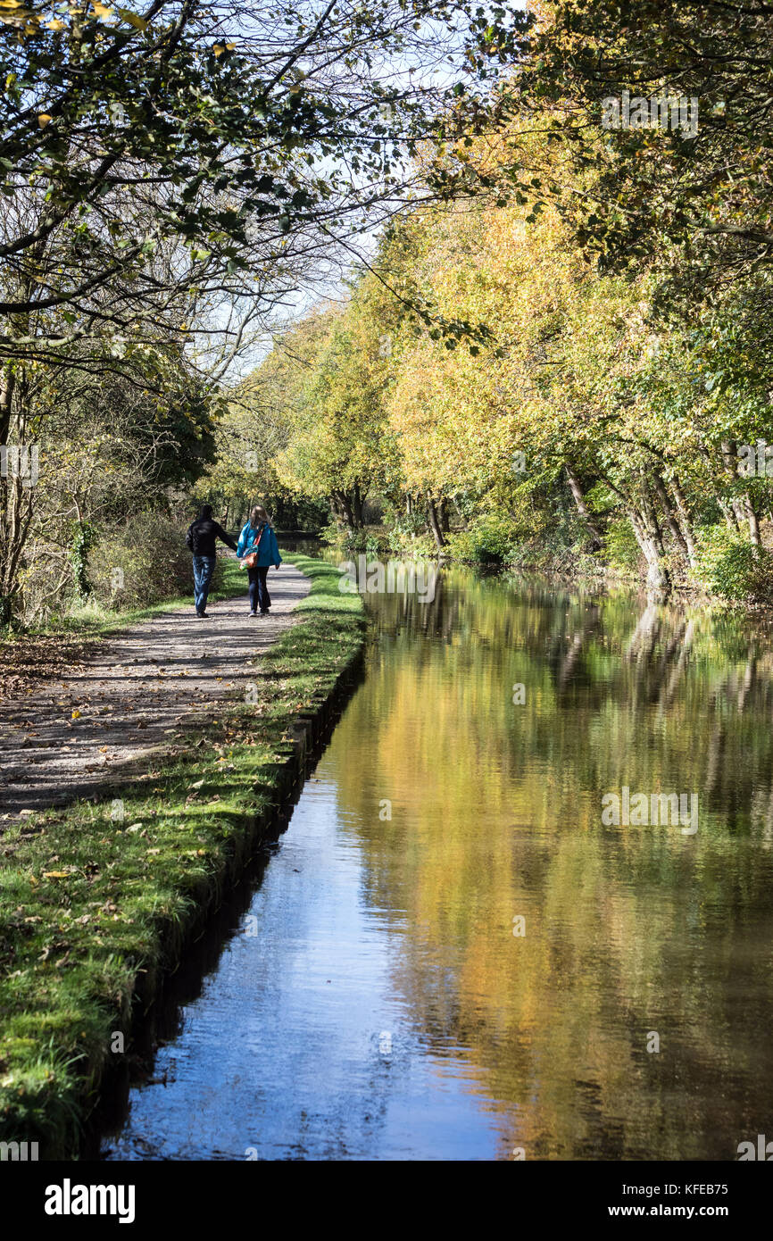 The Leeds and Liverpool canal at Riddlesden, near Keighley, West