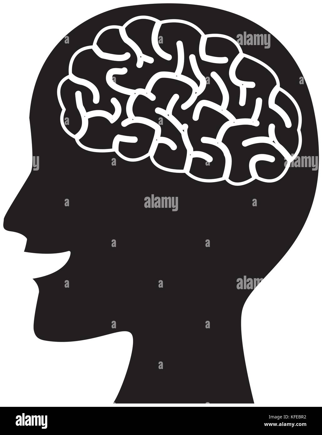 Human brain head silhouette Stock Vector Image & Art - Alamy