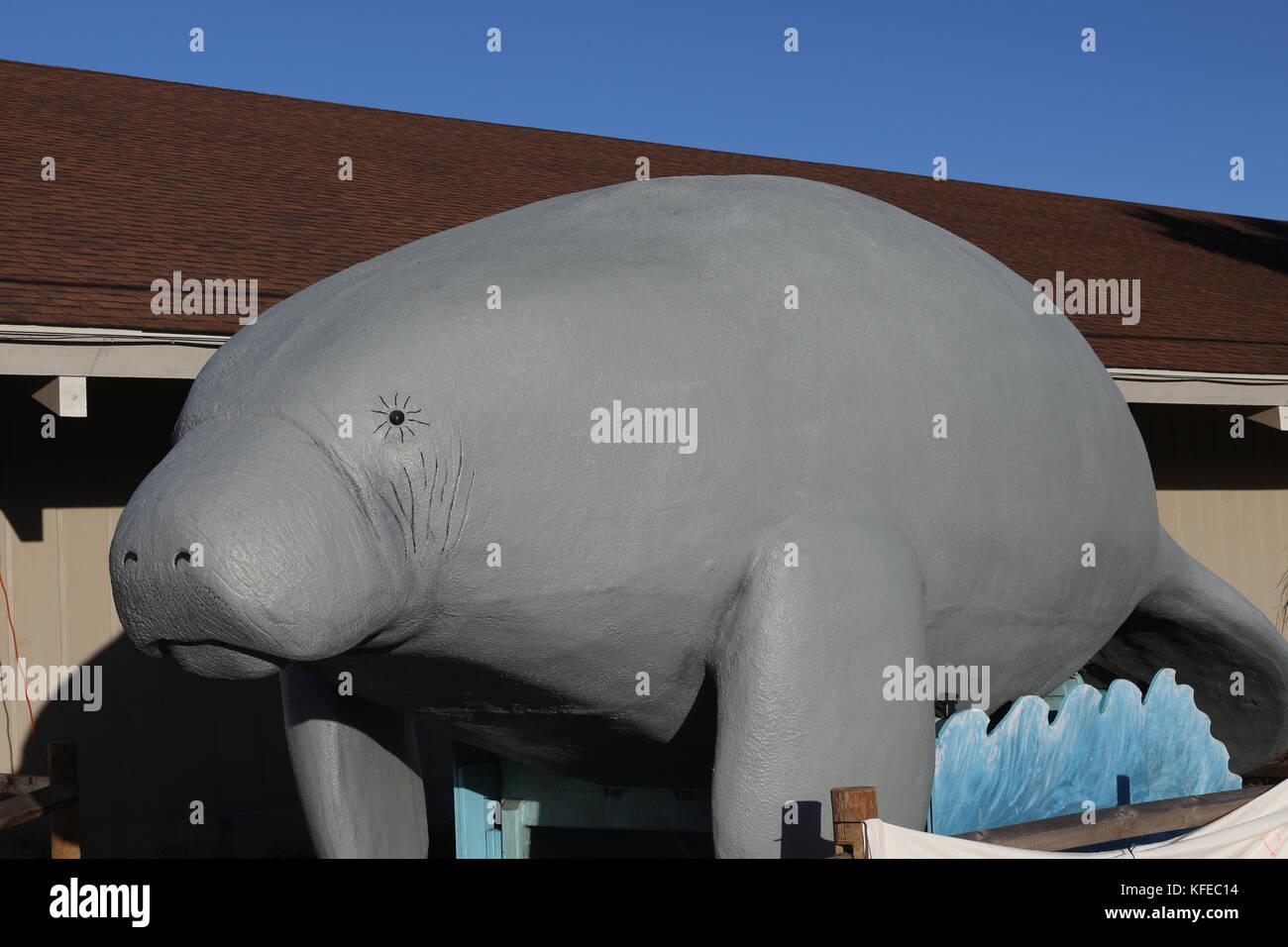 The famous large Manatee statue at the entrance to the Homosassa Springs Wildlife State Park in Florida Stock Photo