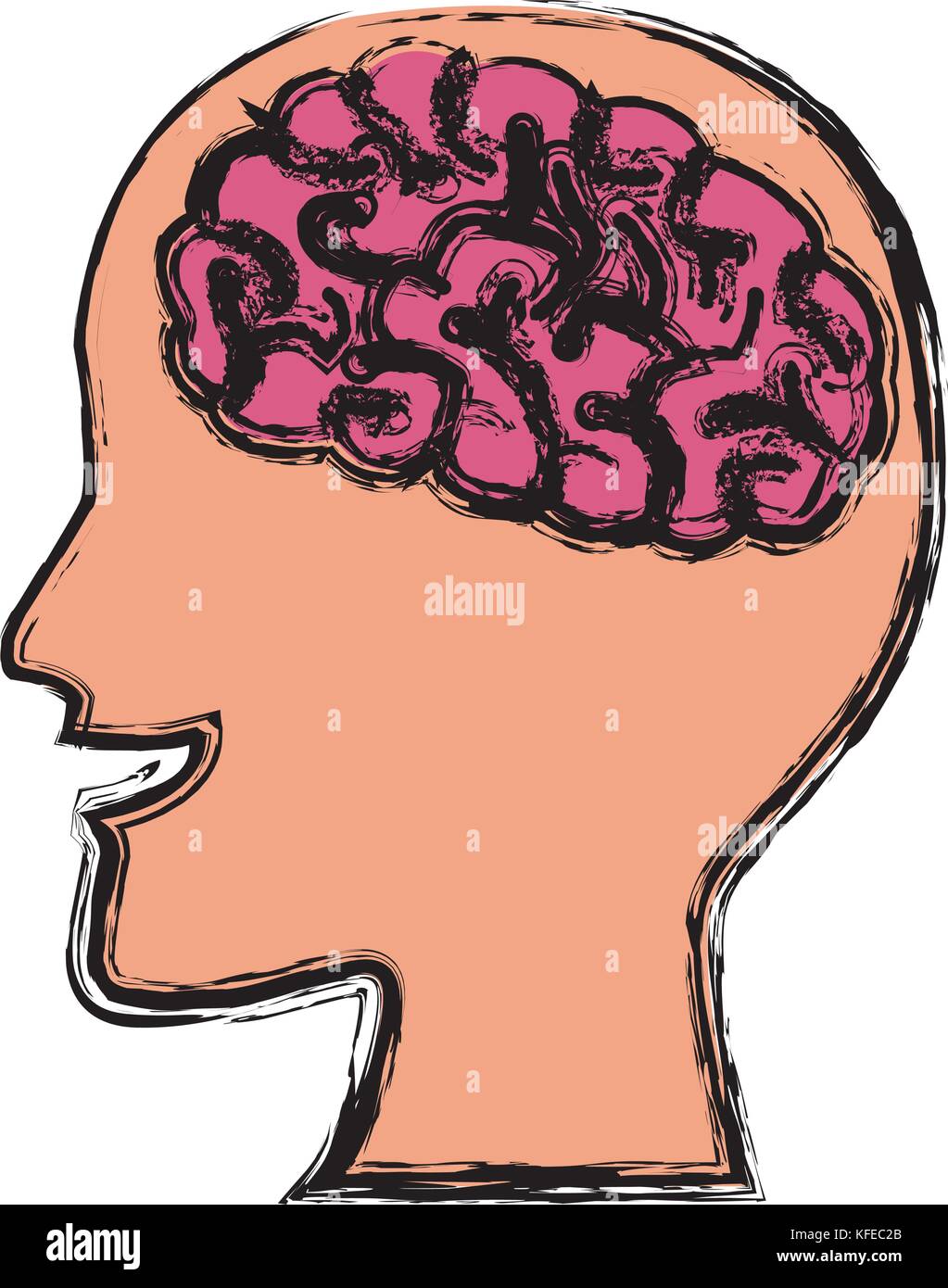Human brain head silhouette Stock Vector Image & Art - Alamy