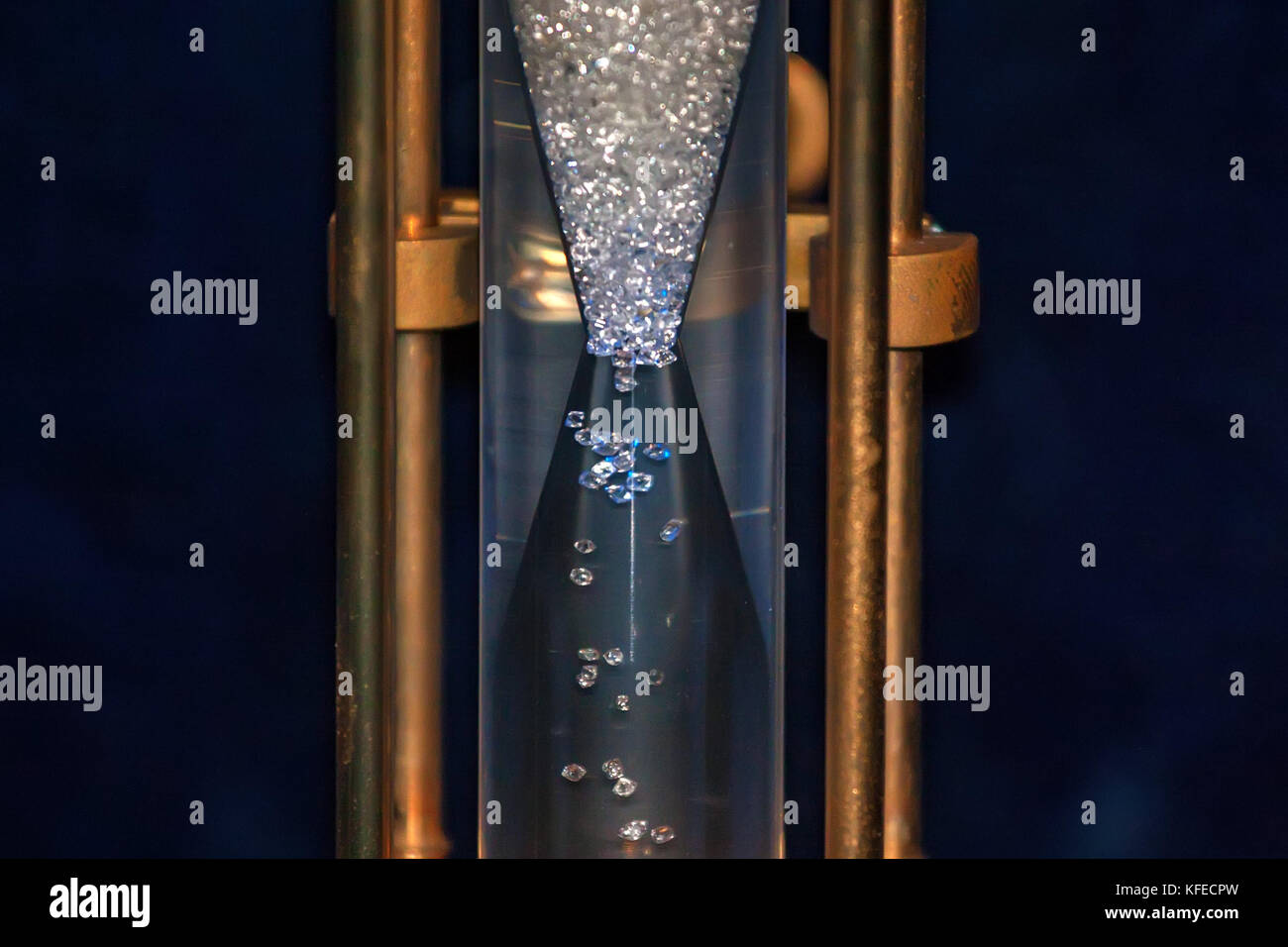 Diamond hourglass exposed in De Beers museum Stock Photo