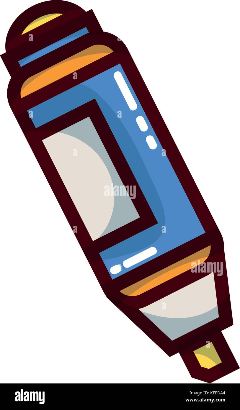 highlighter pen design to important document information Stock Vector