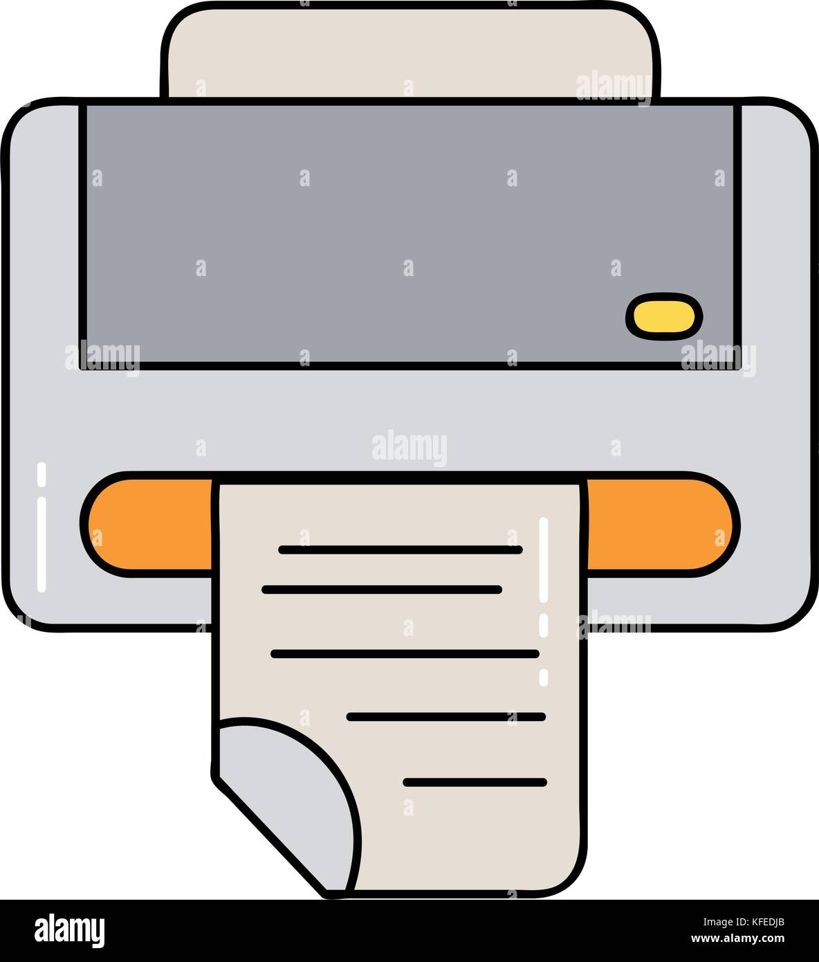 printer machine technology with business document Stock Vector Image ...