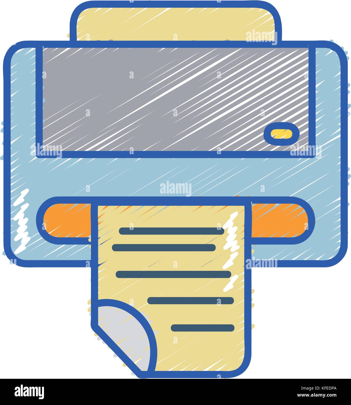 printer machine technology with business document Stock Vector Image ...