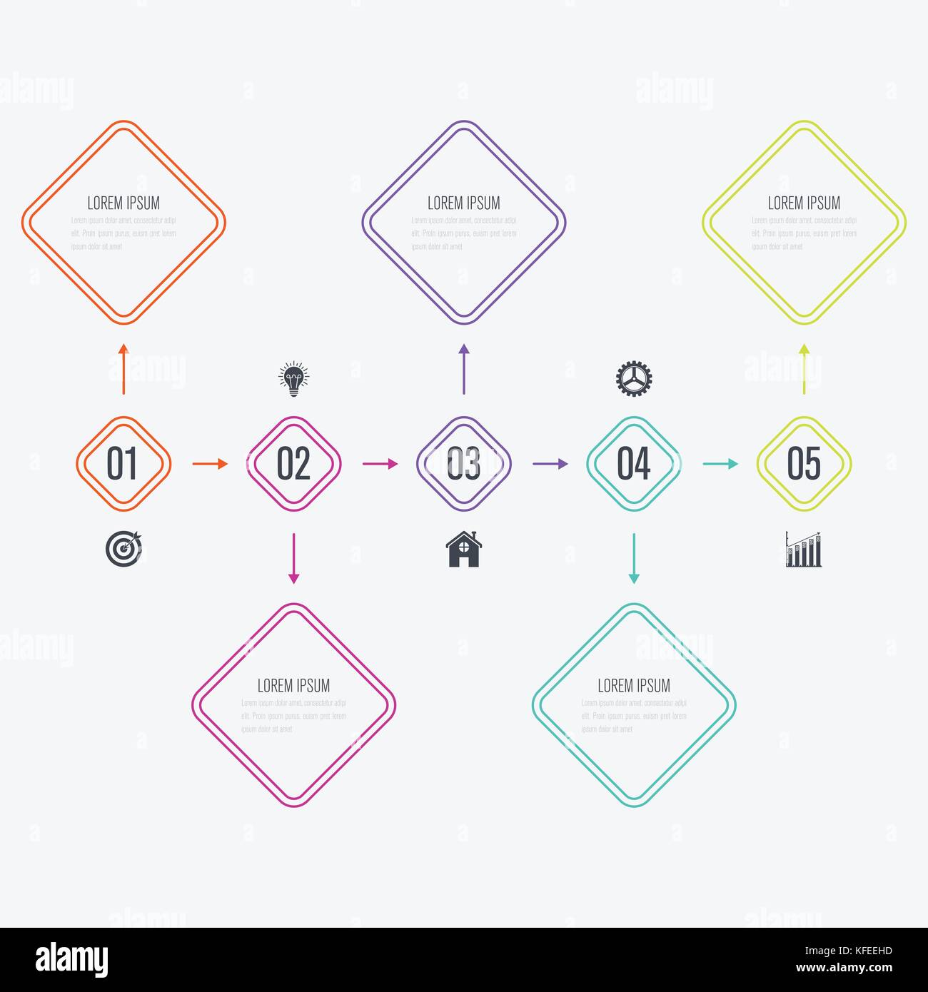 Business infographics template 5 steps with square. Stock vector ...