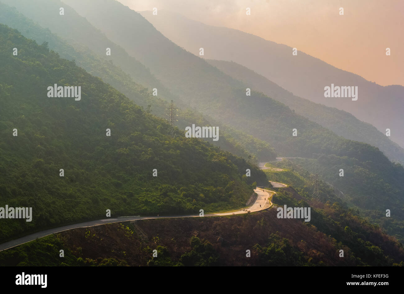 Beautiful Landscape Vietnam Of Road Pass Stock Photo