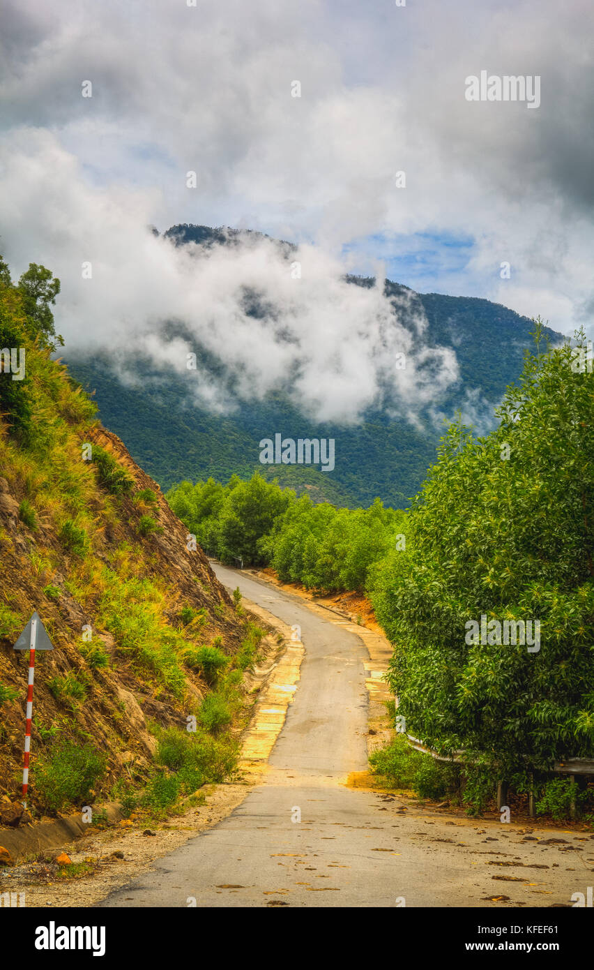 Beautiful Landscape Vietnam Of Road Pass Stock Photo