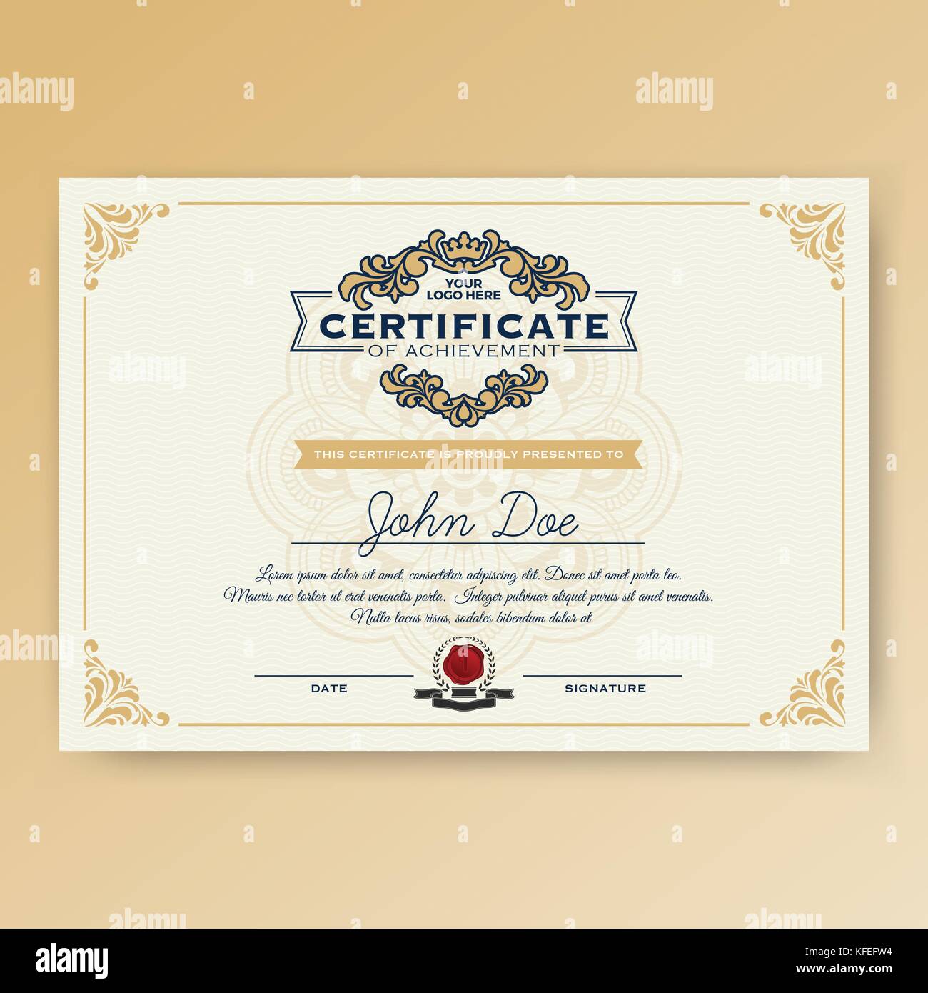 vintage elegant certificate of