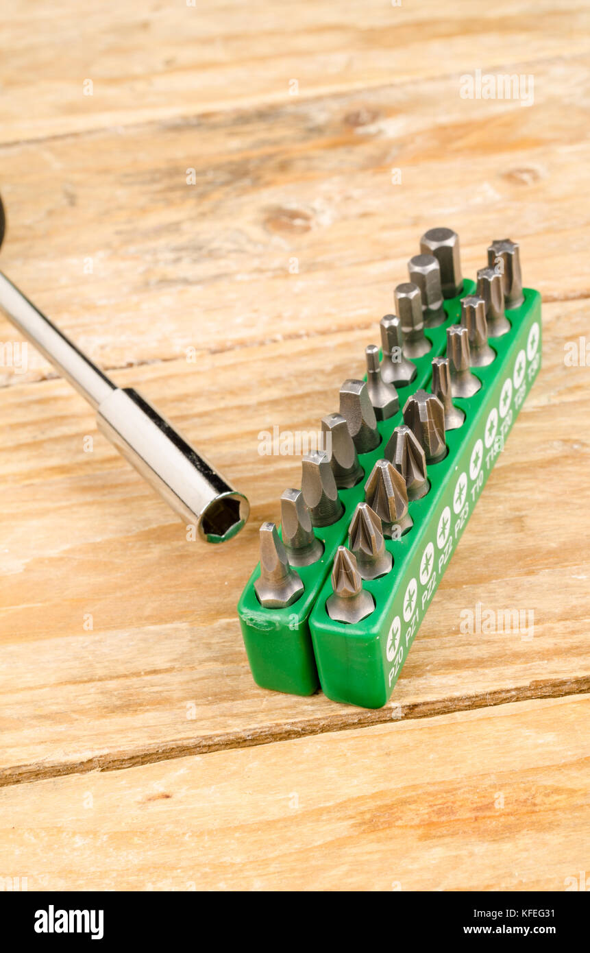 Assortment of screwdriver insert tips Stock Photo Alamy