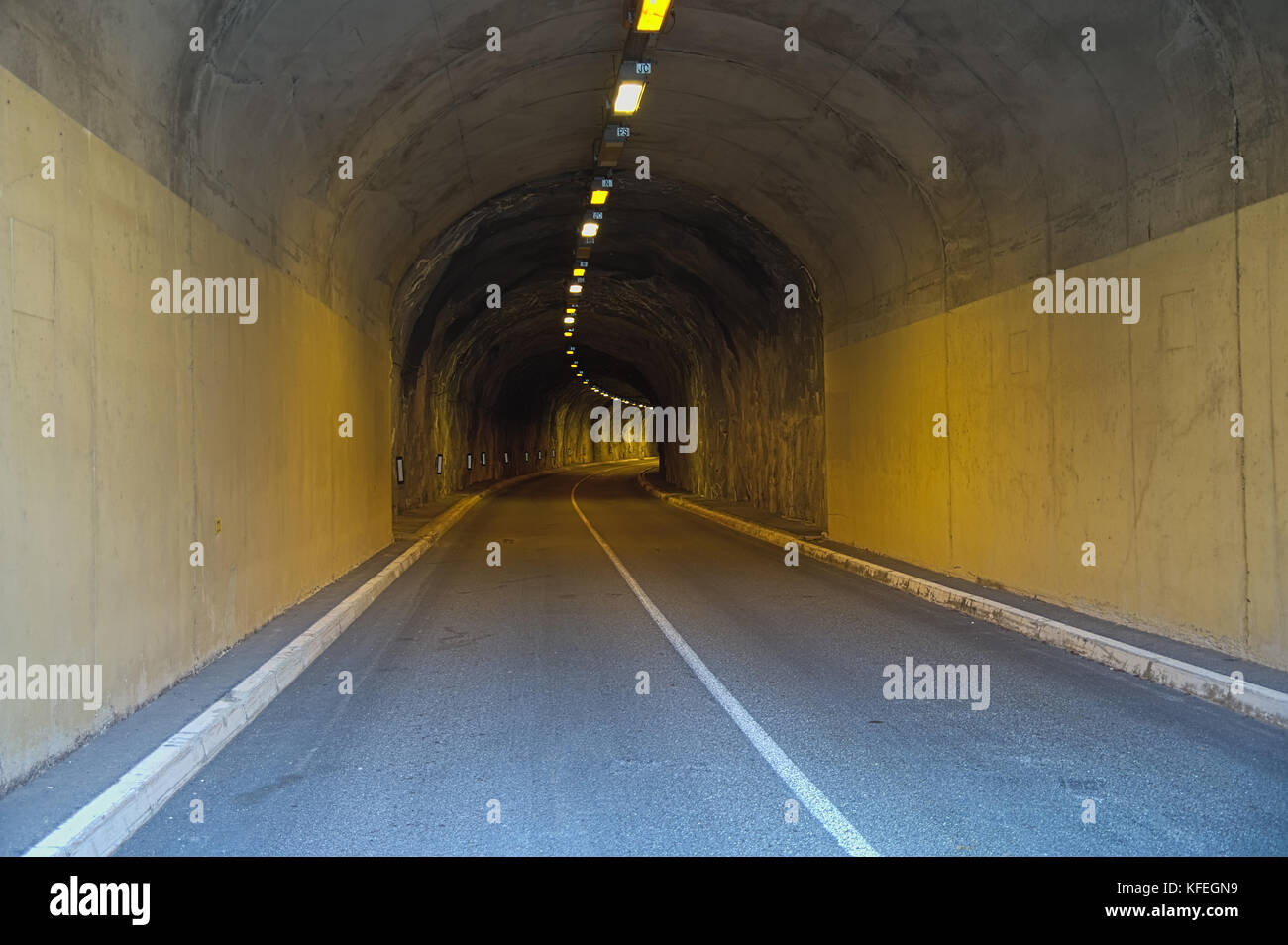 A tunnel under the mountain in the Gorges du Cians in French Riviera. Stock Photo