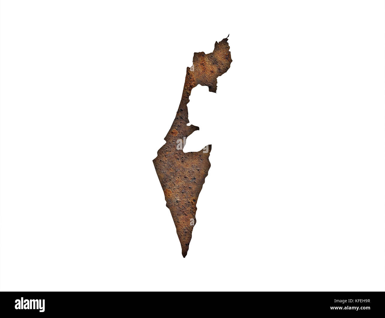 Map of israel on rusty metal hi-res stock photography and images - Alamy