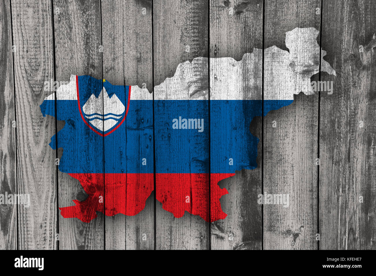 Map and flag of Slovenia on weathered wood Stock Photo - Alamy