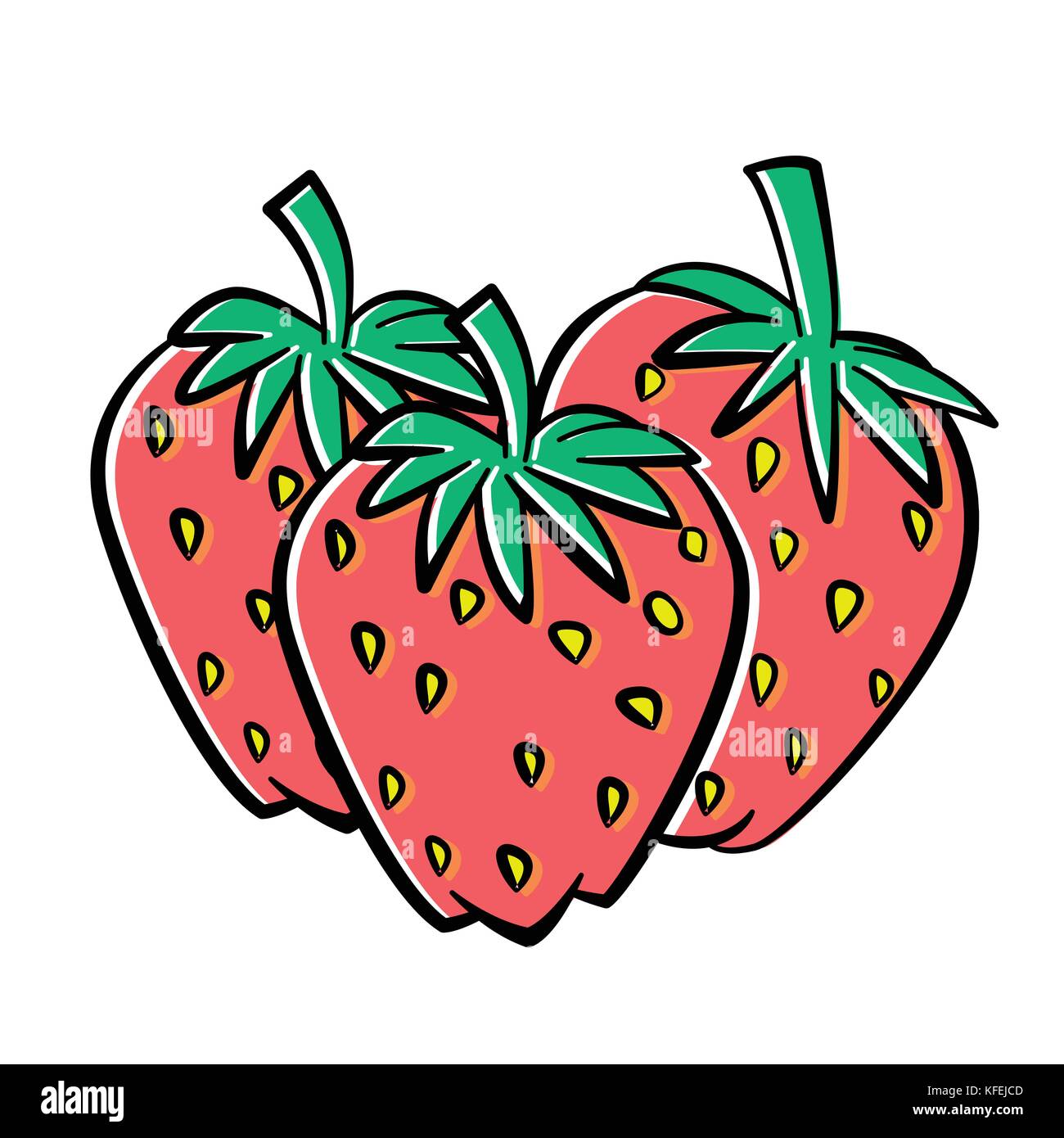 Illustration of strawberry, isolated on white background- Vector Illustration Stock Vector