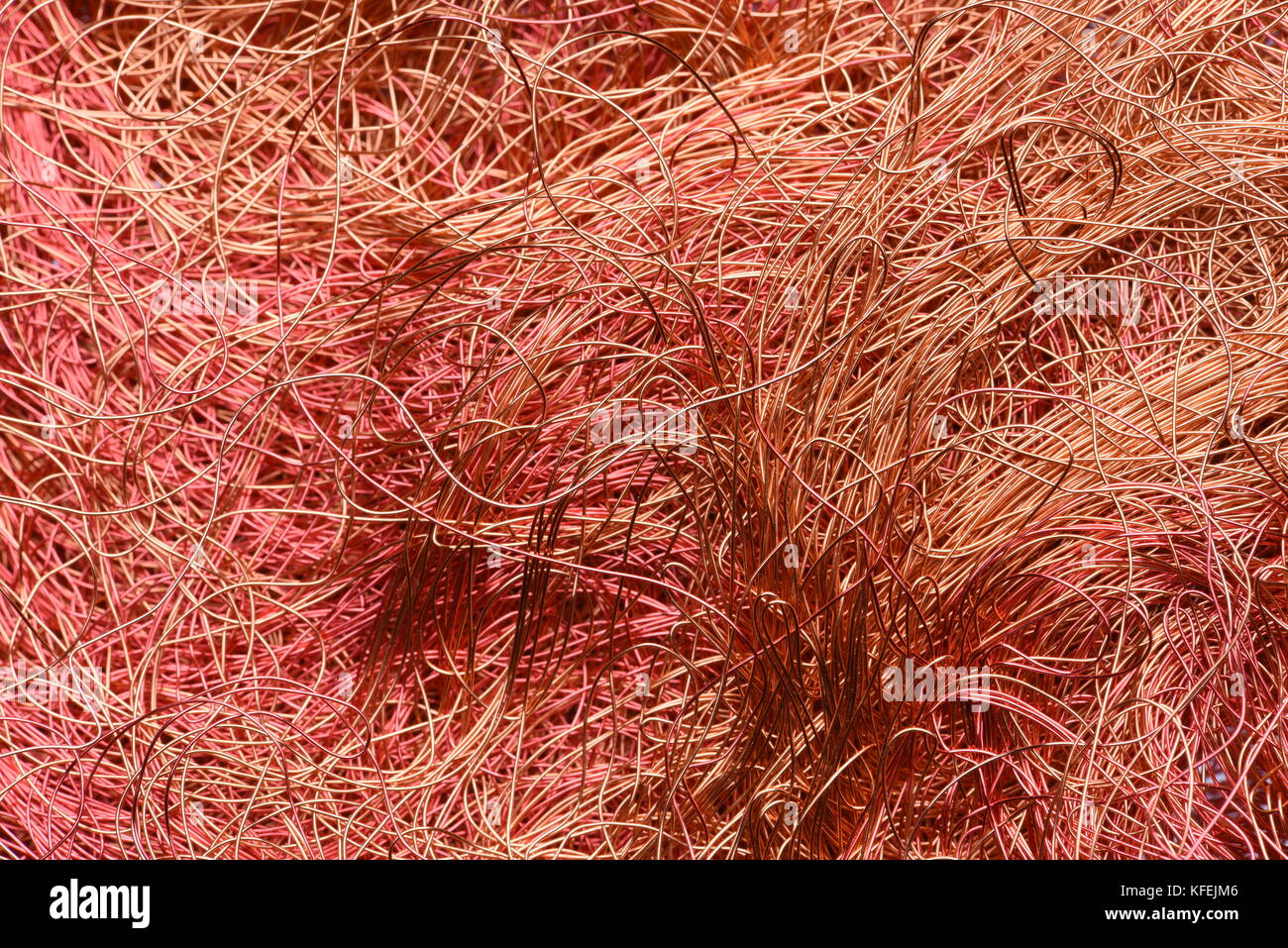 Non-ferrous industrial raw materials, copper wire Stock Photo