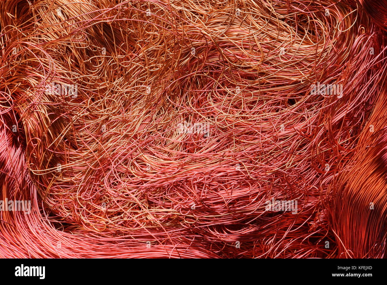 Non-ferrous industrial raw materials, copper wire Stock Photo