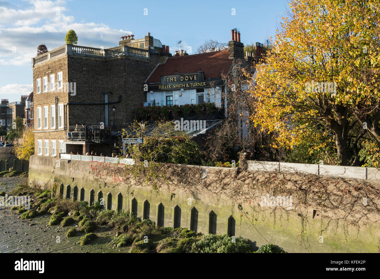 The exterior of the Dove public house, Upper Mall, Hammersmith, London