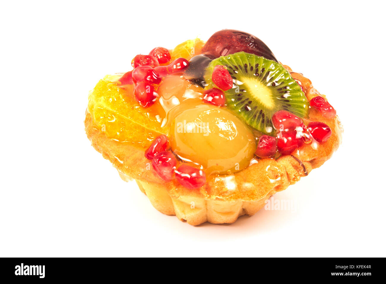 Fruit pie tart isolated on white Stock Photo - Alamy