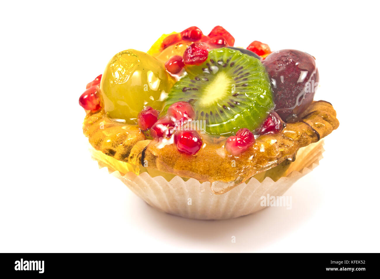 Fruit pie tart isolated on white Stock Photo - Alamy