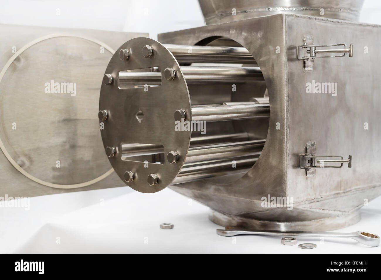 separator for cleaning from metal particles Stock Photo