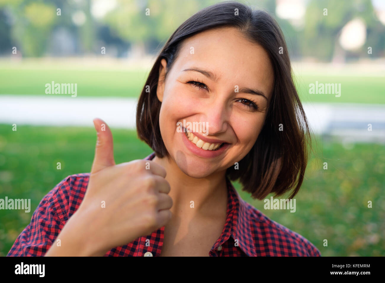 Woman thumb up hi-res stock photography and images - Alamy