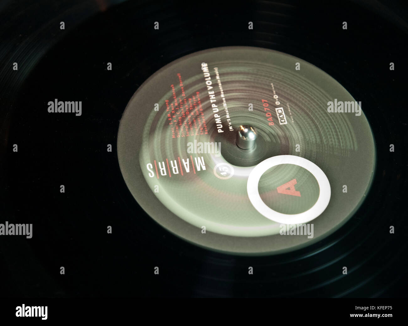 A dancefloor classic on 45rpm vinyl - Pump Up The Volume by MARRS Stock  Photo - Alamy