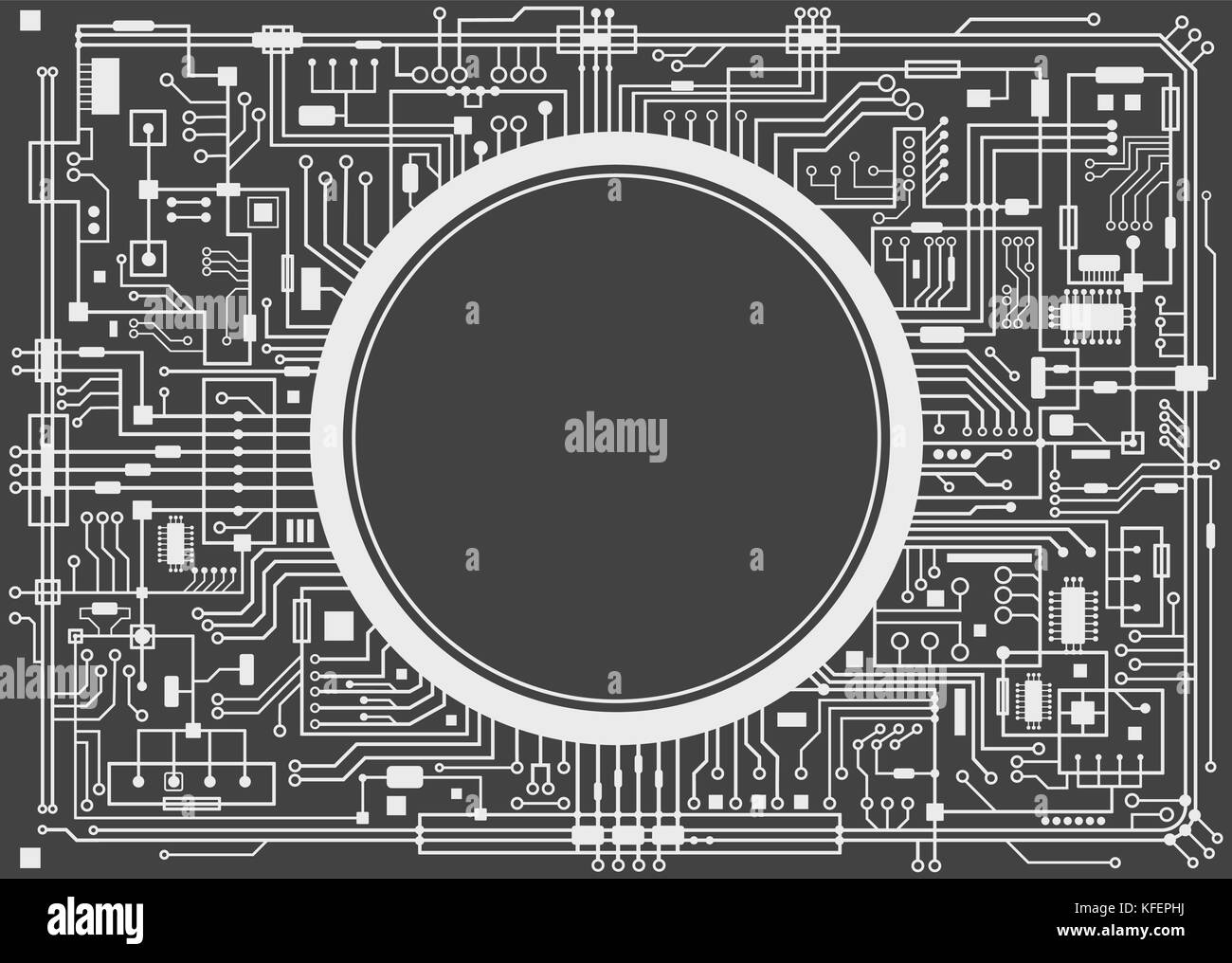 Computer circuit board. Stock Vector