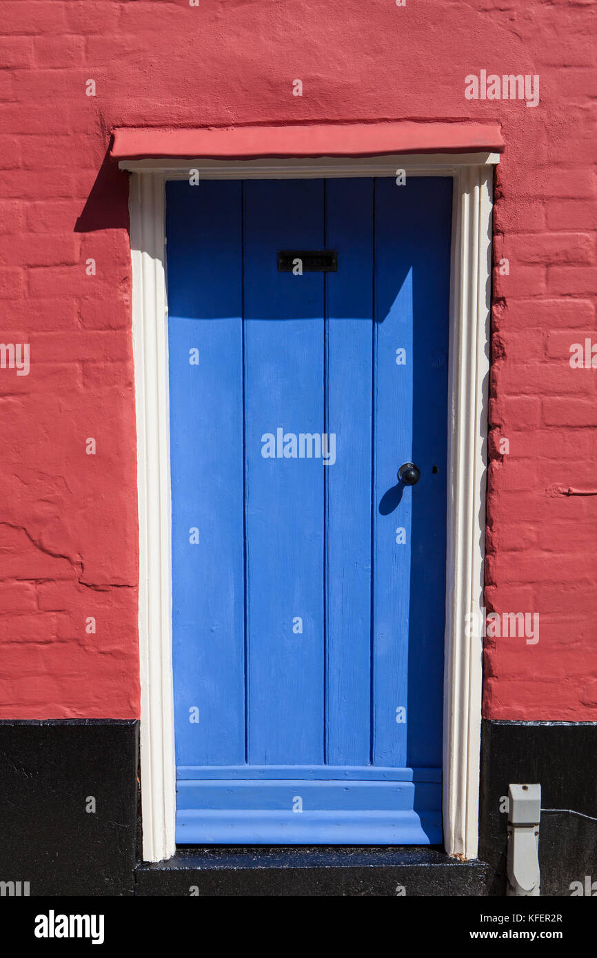 blue front door Stock Photo