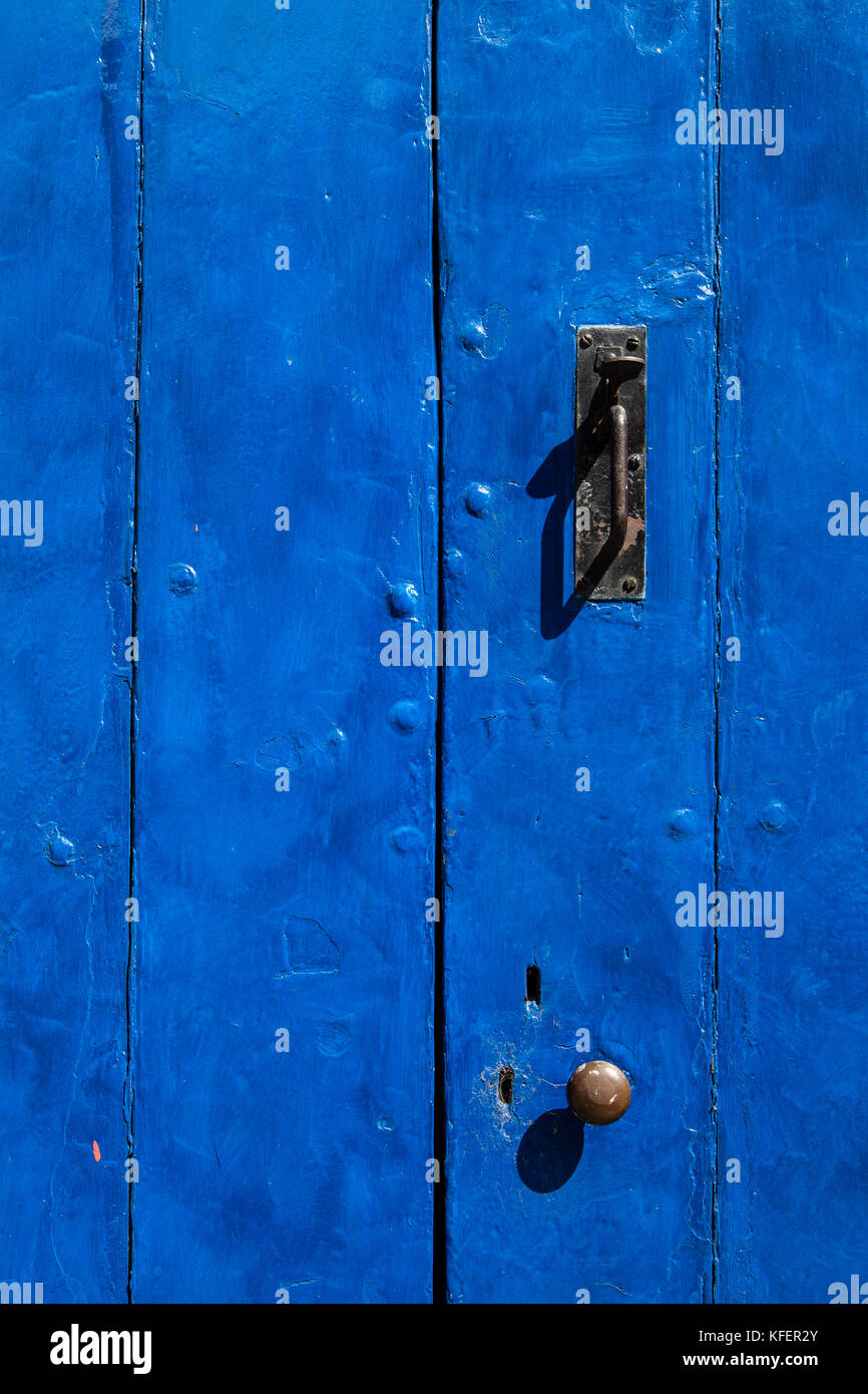 Blue wooden door, Framlingham, Suffolk Stock Photo
