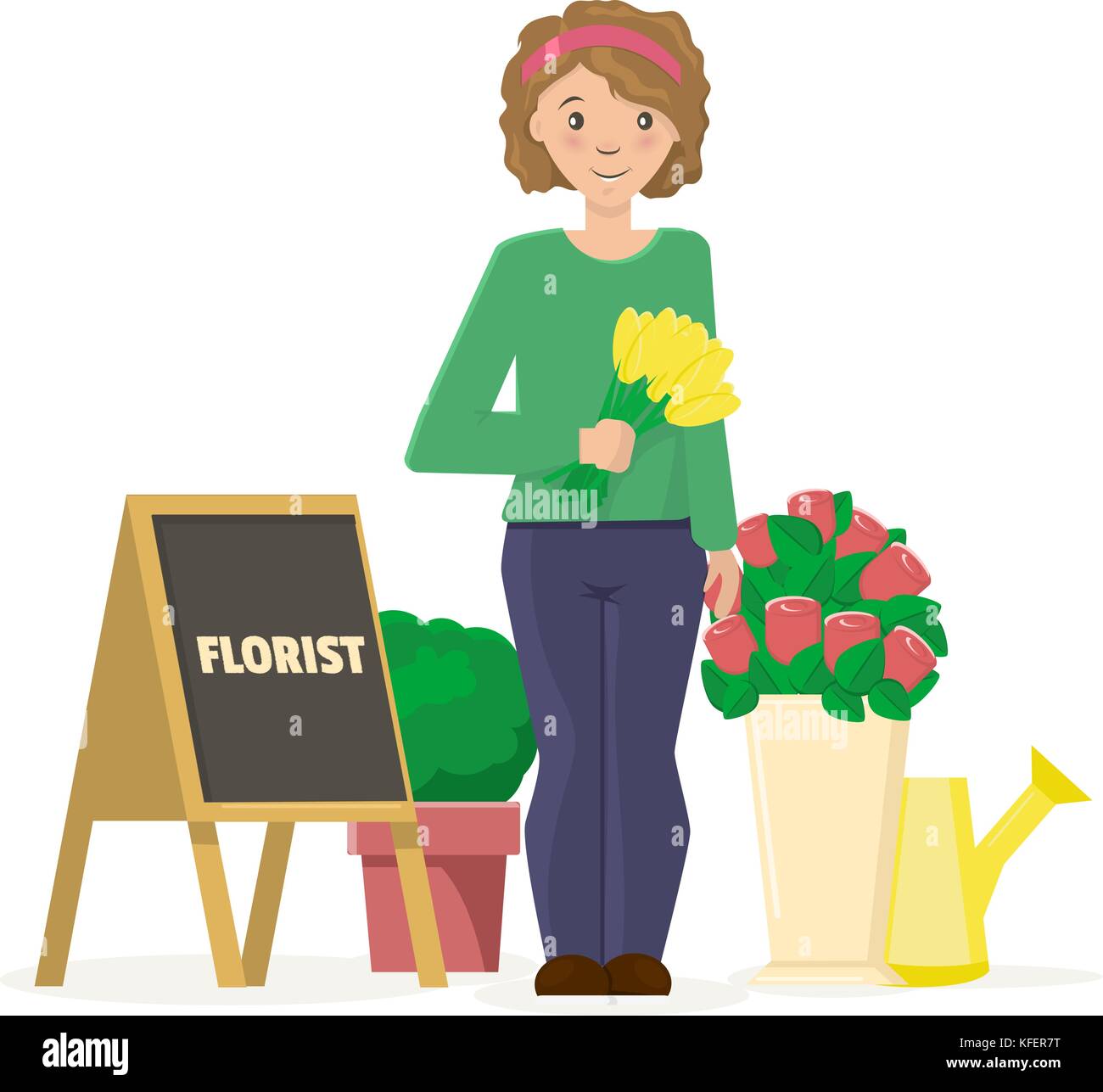 Flower shop vector illustration on a white background Stock Vector ...