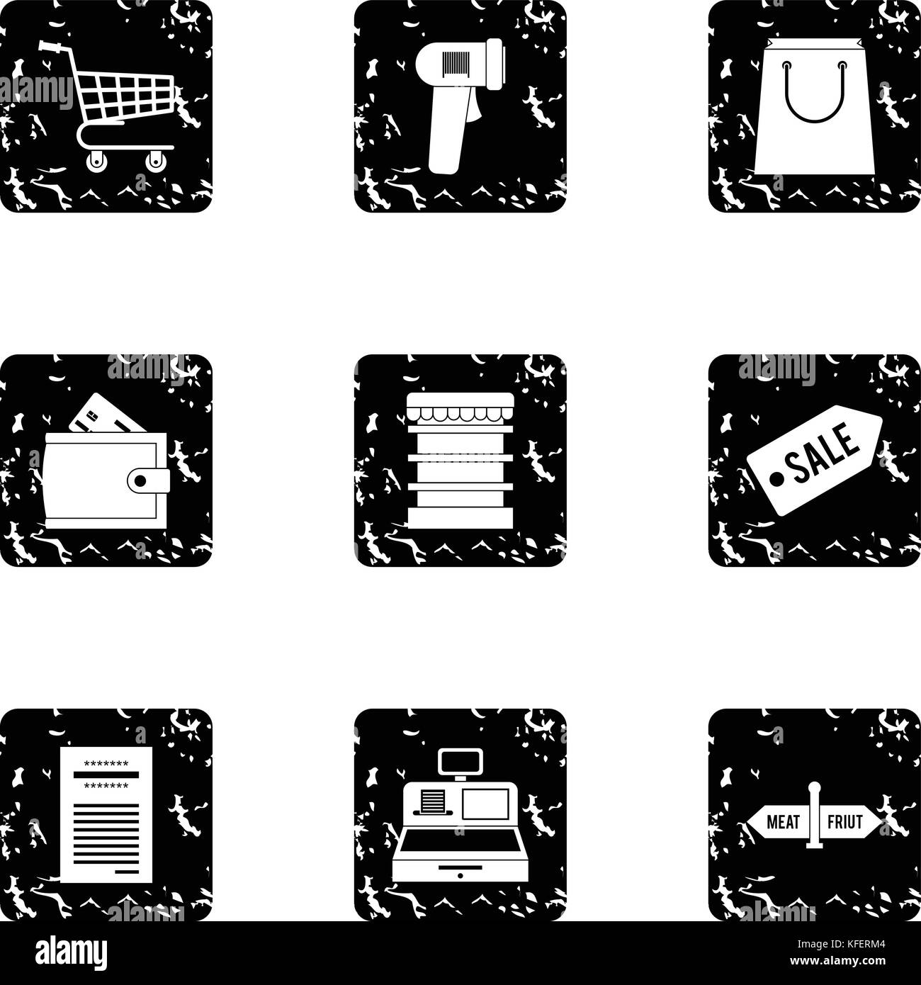 Shop icons set, grunge style Stock Vector Image & Art - Alamy