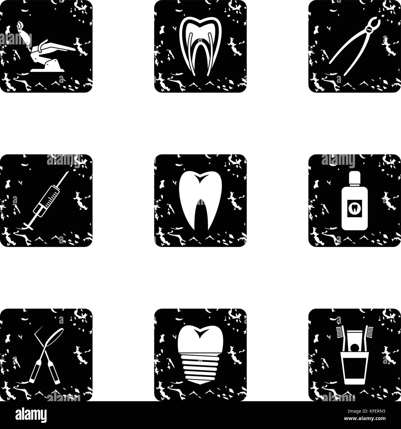 Stomatology icons set, grunge style Stock Vector Image & Art - Alamy
