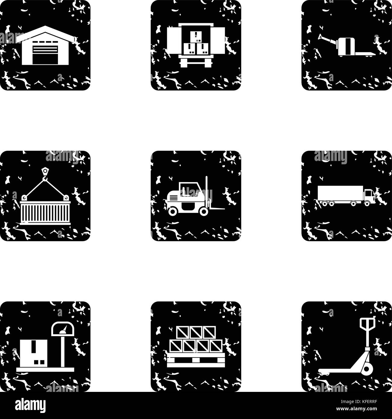 Cargo packing icons set, grunge style Stock Vector Image & Art - Alamy