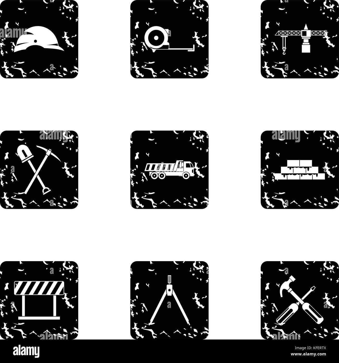 Repair icons set, grunge style Stock Vector Image & Art - Alamy