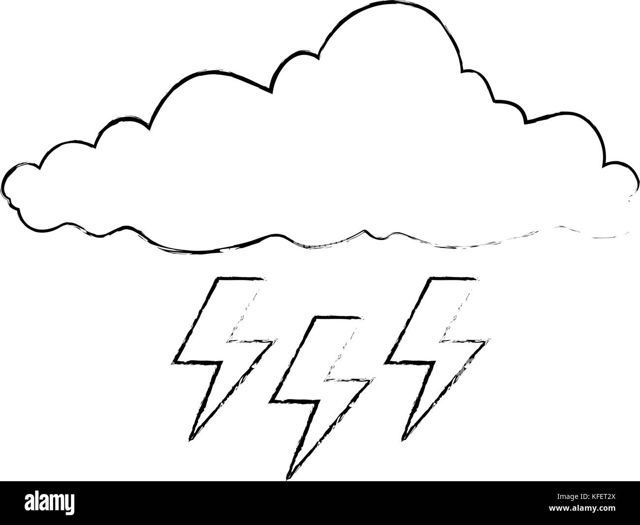 cloud with rays storm vector illustration design Stock Vector Image ...