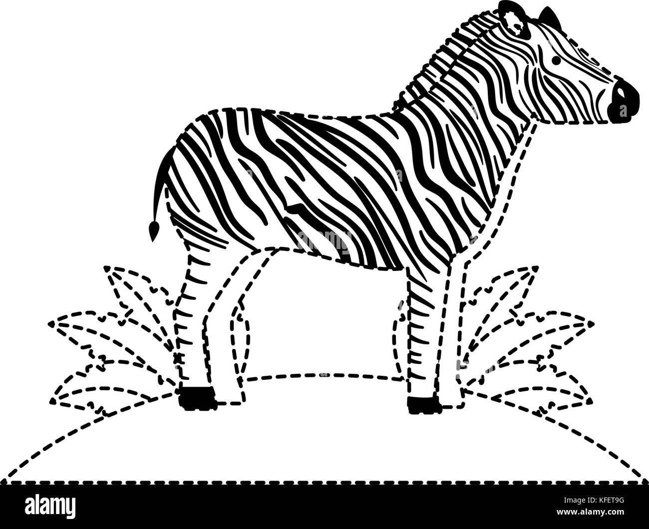 wild zebra in jungle vector illustration design Stock Vector Image ...