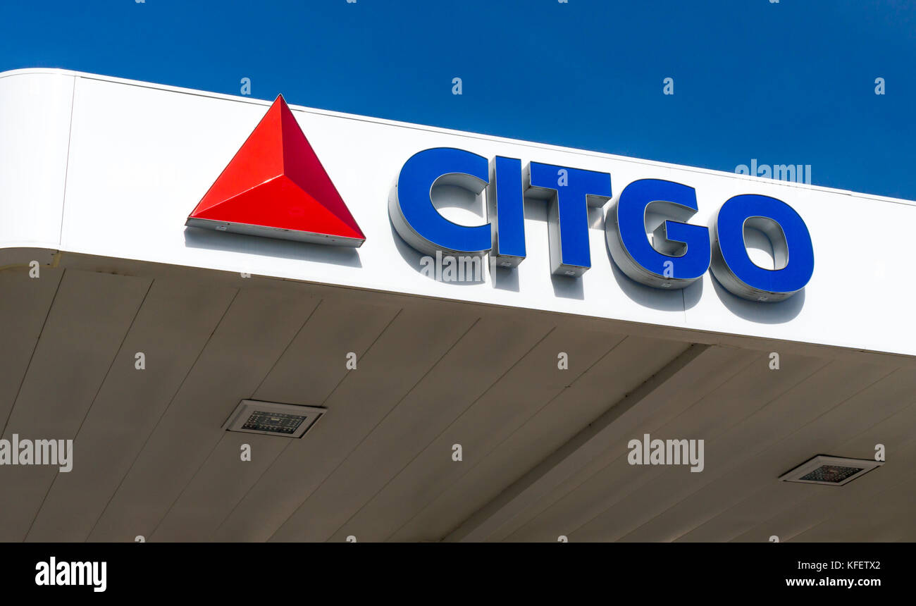 JACKSON, MI/USA - OCTOBER 19, 2017: Citgo gas station exterior and logo. Citgo Petroleum Corporation is a Venezuelan-owned refiner, transporter and ma Stock Photo