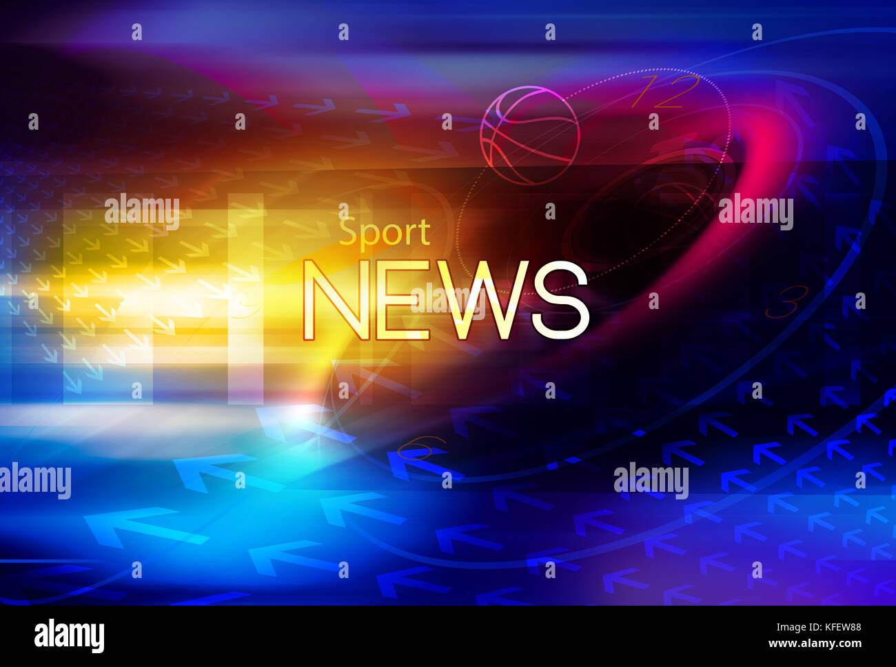 Graphical digital sport news background with news text Stock Photo Alamy