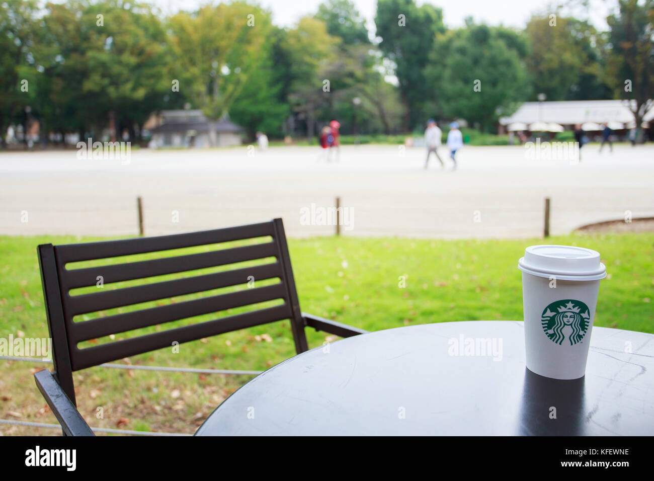 Tokyo, Japan - March 15, 2017 : Starbuck white paper coffee cup on the ...
