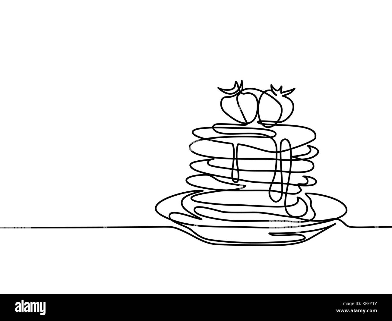 Pancake Line Drawing
