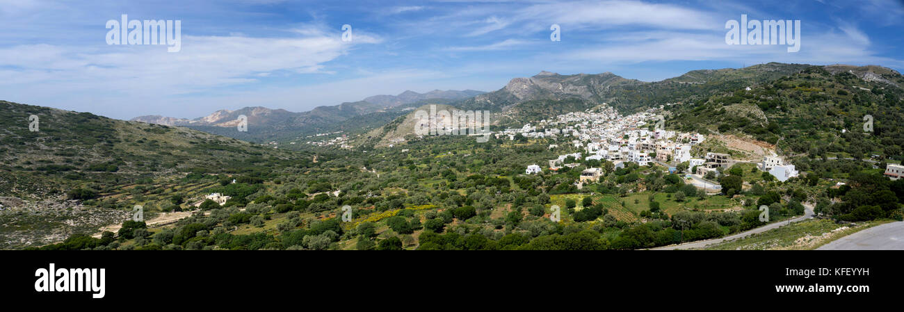 View on the village Filoti, Naxos island, Cyclades, Aegean, Greece Stock Photo