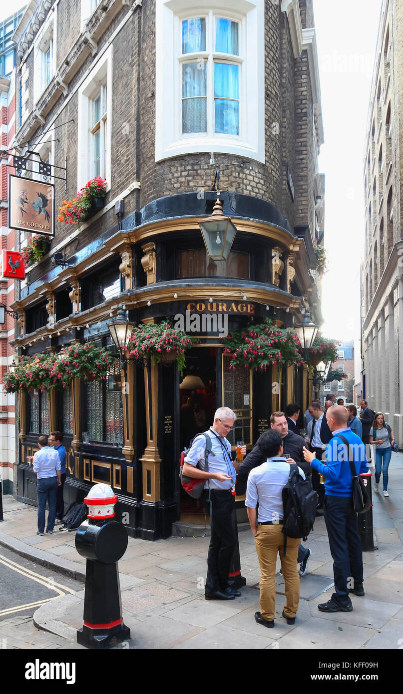 The traditional English pub Courage located in Saint Paul quarter, London, UK. Stock Photo