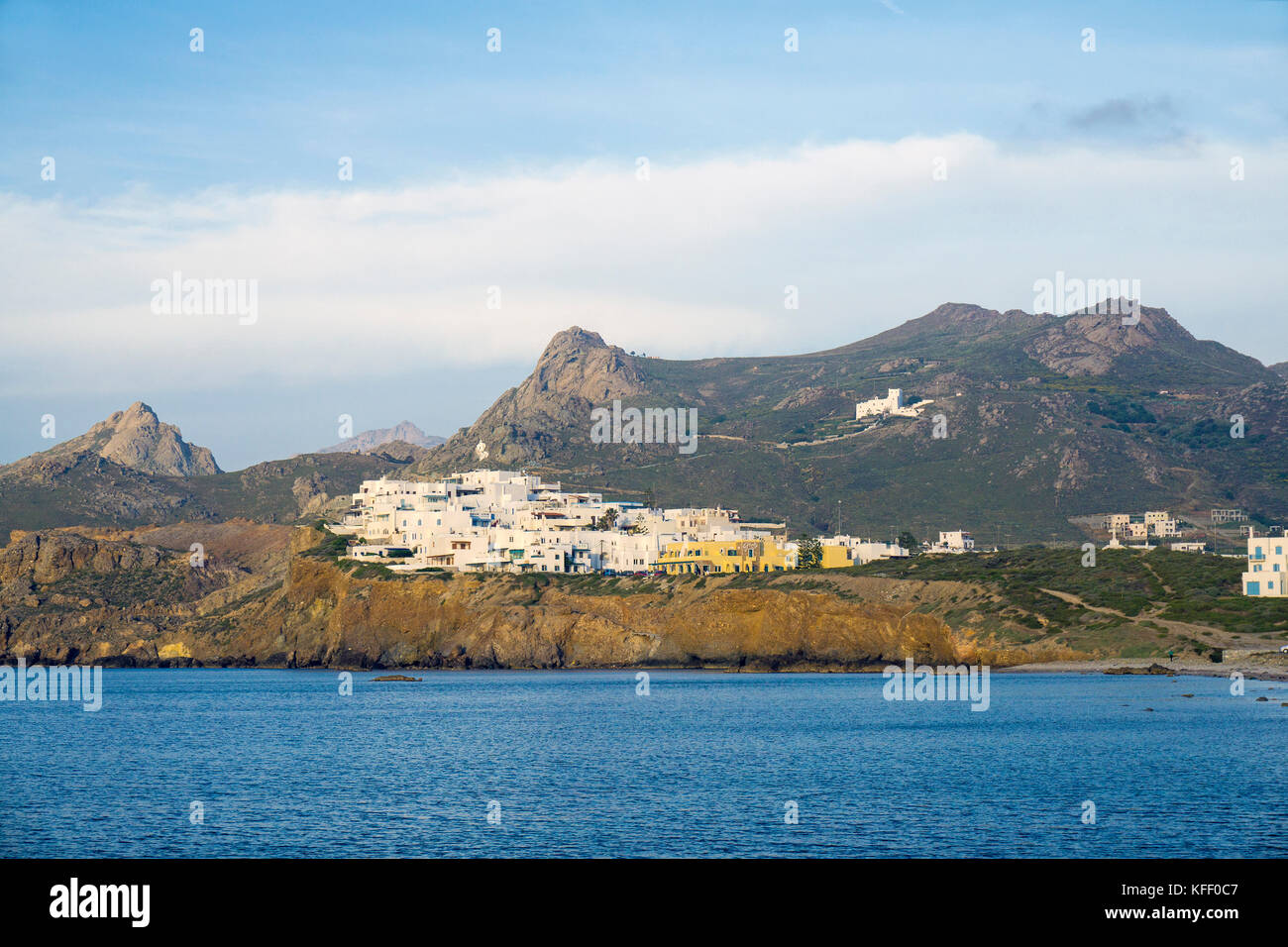 Destrict Grotta a part of Naxos-town at evening, Naxos island, Cyclades, Aegean, Greece Stock Photo